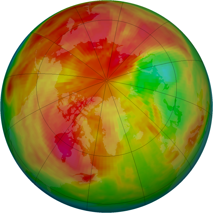 Arctic ozone map for 12 March 1984